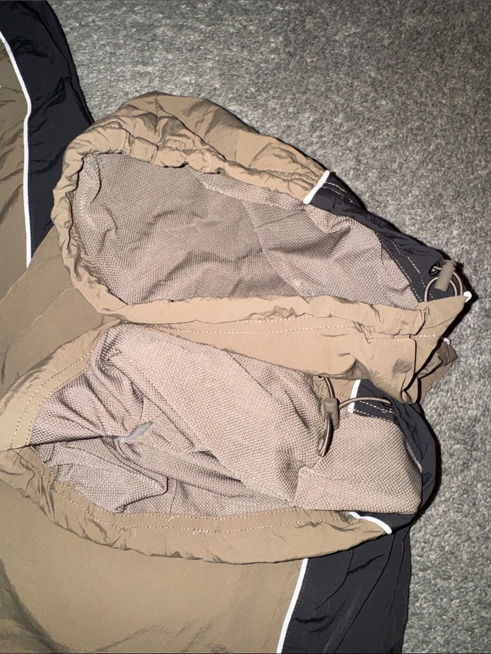 ONER Two-Tone Track Pants in tan & Black - Picture 2 of 7